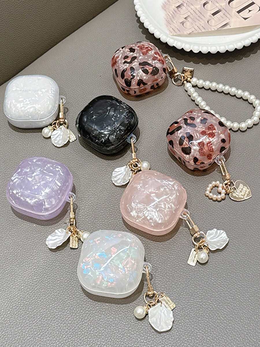 Funda protectora de estampado de leopardo compatible con Samsung Galaxy Buds Live/Buds Pro/Buds 2 auriculares inalámbricos Bluetooth, cubierta a prueba de golpes y anti-pérdida