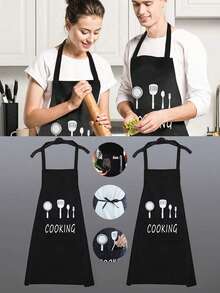 Kitchen Cooking Aprons, Adjustable Bib Soft Chef Apron With 1 Pockets For Men Women, Adjustable Bib Apron Waterdrop Resistant With 1 Pocket Cooking Kitchen Aprons For Women Men Chef, Apron For Baking, BBQ, Outdoor Cooking - Multicolor - View 6