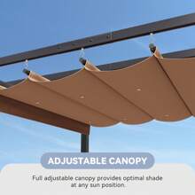 AOXUN Pérgola retráctil de 10'*10', pérgola de aluminio para patio, pérgola moderna con toldo retráctil para jardines - Marrón - Ver 5