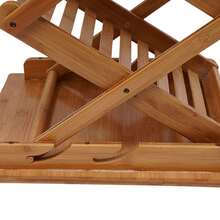 Pop-Up Bamboo Literature Magazine Rack Display Holder Stand