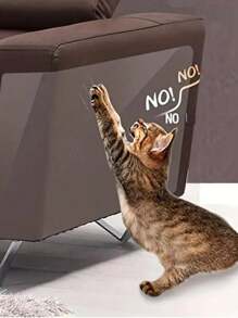 PVC Clear Anti-Scratch Protector, Matte Removable Anti-Scratch Sofa Sticker, Durable Furniture Sofa Protector, Cat Scratching Post, Cat Supplies - Multicolor - View 3