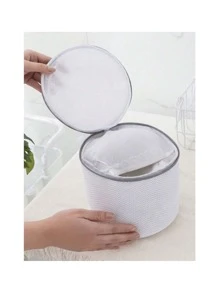 5 Pieces Clothes Washing Protective Bag, Anti-Deformation Mesh Washer Bag, Portable Bag For Bras And Underwear - 白色 - 查看 3