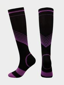 Unisex Striped Compression Socks, Suitable For Running, Cycling, Hiking, And Long-Standing Professions - Multicolor - View 11