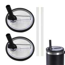 (1 Lid And 1 Straw) Flip Top Straw Replacement For 40 Oz Tumbler, Spill And Splash Proof Car Cup Lid, Reusable Plastic Cup Lid With Straw And Spill Proof Lid