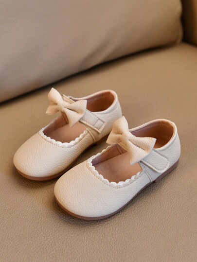 1 par Zapatos planos con lazo  versátiles para niñas pequeñas, zapatillas suaves con suela antideslizante para niños, zapatos casuales poco profundos para niñas, para todas las estaciones