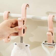 3PCS/1套浴室可旋转毛巾钩洗面奶牙膏倒钩衣柜围巾帽子收纳钩