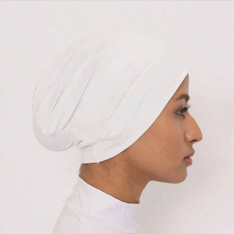 White Round Turban Headband - White - View 1