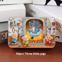 1 Box/60 Small Puzzle Pieces, Educational Early Education Toys, Small Puzzle Metal Boxes For Children's Intellectual Development, Wooden Puzzle Games With Puzzle Boards, Themed Puzzle Wooden Toys, Gifts For Boys And Girls In Kindergartens,Puzzle,Puzzles,Games - 60-piece Small Puzzle - View 25