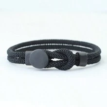 51Luckind Men Rope Bracelet Hand Leisure Accessories 4mm Cord Bracelet Gift For Husband Boyfriend Cool Biker Matching Bracelet - Men's Personalized Bracelet - View 9