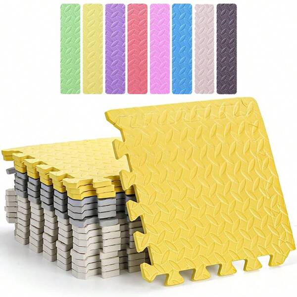 1/10 pièces, 30 cm * 30 cm Tapis de sol en mousse de puzzle anti-dérapant pour salon et chambre à coucher, tapis de jeu anti-dérapant, revêtement de sol en puzzle pour la maison, anti-dérapant/anti-humidité/imperméable/anti-tache