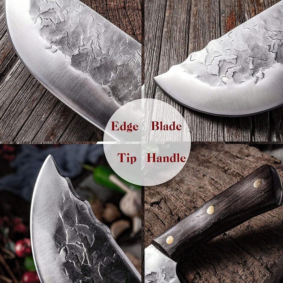 huusk Vegetable And Meat Cleaver Knife Full Tang Butcher Knife Kitchen