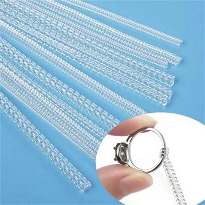 10cm/50cm 透明螺旋形戒指尺寸测量工具，螺旋弹簧戒指调节器保护器，珠宝尺寸缩小器适合珠宝