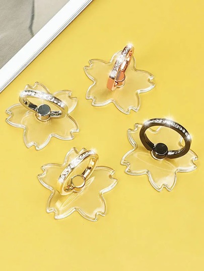 Cell Phone Cherry Blossom Rhinestone Encrusted Holder Transparent Cherry Blossom Holder 360° Rotating Finger Ring Holder Transparent Cell Phone Holder Compatible With Most Cell Phones, Tablets And Cases Compatible With IPhone, Android Phone, Gift For Birthday, Family, Friends Phone Grip, Phone Accessories