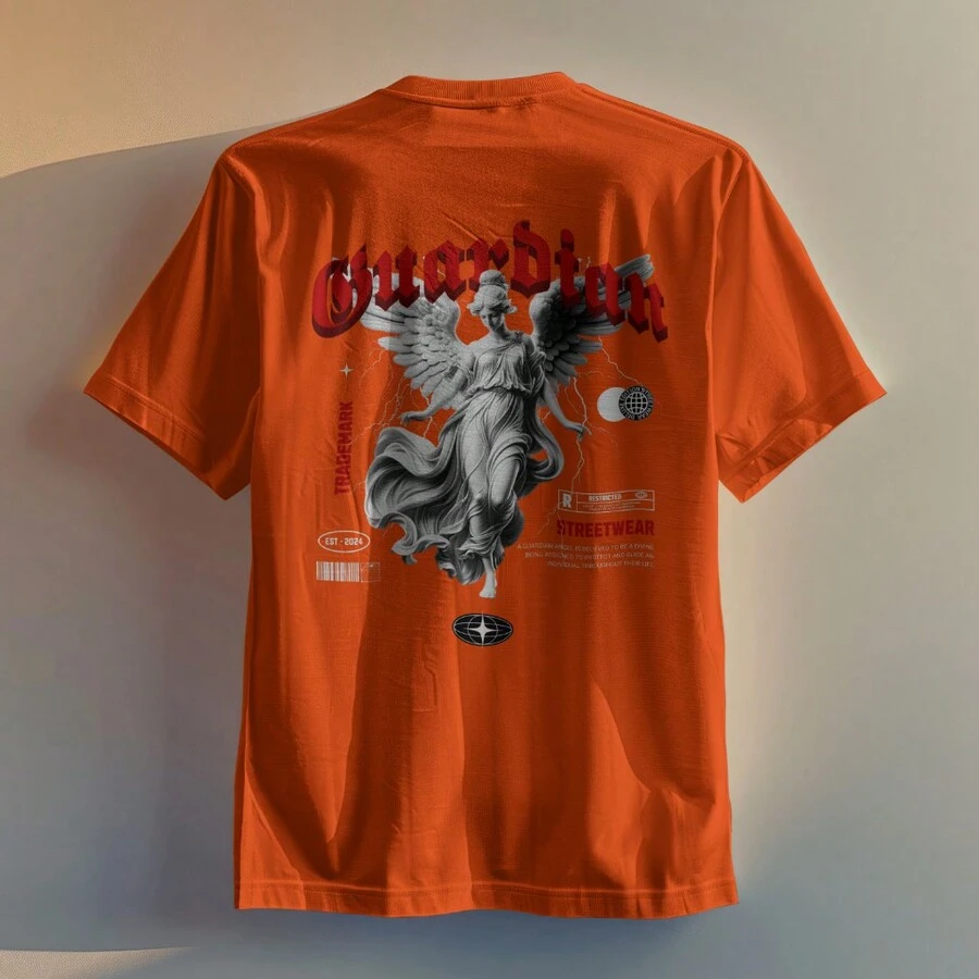 JRMOLETOM Men's And Women's Shirt Launch Streetwear Promotion Printed Street Style Guardian Streetwear - trái cam - Xem 1