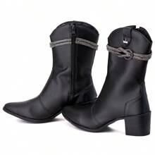 Western Country Women's Boiadeira Pointed Toe Boot - 黑色 - 查看 3