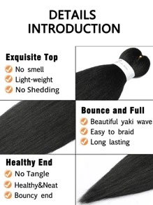 编织发预拉伸 18-36 英寸编织发不发痒热水定型专业合成接发适用于日常编织 - 彩色 - 查看 7