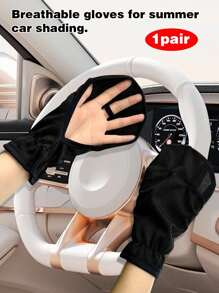 1 زوج أكمام ذراع من الحرير الرقيق، قفازات واقية من الشمس قابلة للتنفس من دون جنس للقيادة، مقاس كبير فضفاض