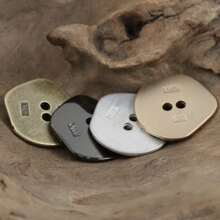 כפתור מתכת גלי א-סימטרי 2 חורים, בסגנון וינטג' לג'ינס, סריגים, חולצה, מעיל, בלייזר, מעיל עליון - ריבוי צבעים - ראה 9