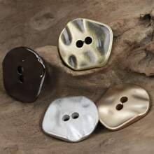 כפתור מתכת גלי א-סימטרי 2 חורים, בסגנון וינטג' לג'ינס, סריגים, חולצה, מעיל, בלייזר, מעיל עליון - ריבוי צבעים - ראה 6