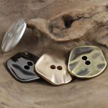 כפתור מתכת גלי א-סימטרי 2 חורים, בסגנון וינטג' לג'ינס, סריגים, חולצה, מעיל, בלייזר, מעיל עליון - ריבוי צבעים - ראה 7