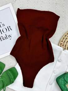 SHORT-FIT BODY WITH SEXY BULGE - Burgundy - View 1