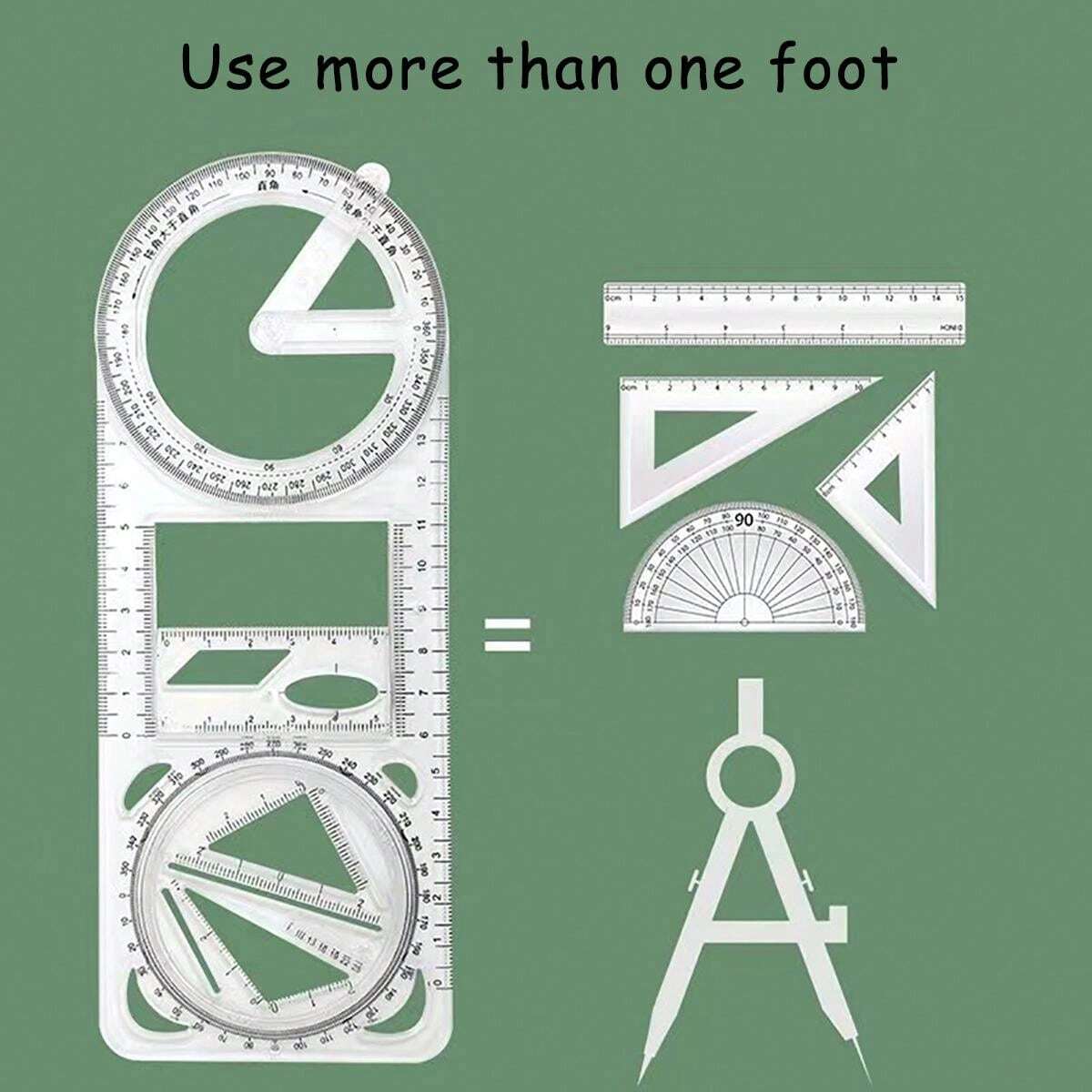 1pc Multi-Function Math Geometry Ruler, Rotating Protractor, Drafting ...