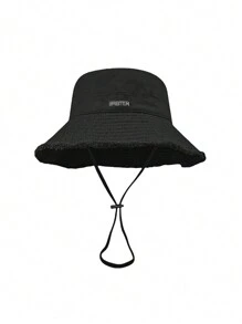 1 pezzo Cappello da pescatore da donna con coulisse sul bordo, in tessuto morbido, antivento, alla moda, adatto per uso quotidiano, pendolarismo, viaggi, vacanze e regalo di Ognissanti