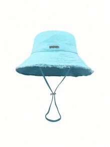 1 pezzo Cappello da pescatore da donna con coulisse sul bordo, in tessuto morbido, antivento, alla moda, adatto per uso quotidiano, pendolarismo, viaggi, vacanze e regalo di Ognissanti