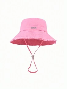 1 pezzo Cappello da pescatore da donna con coulisse sul bordo, in tessuto morbido, antivento, alla moda, adatto per uso quotidiano, pendolarismo, viaggi, vacanze e regalo di Ognissanti