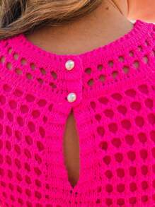 Women Sweater Dresses - Hot Pink - View 6