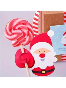 50pcs Christmas Lollipop Paper Cards, Santa Claus DIY Decorative Card Paper, Christmas, Thanksgiving, New Year Party Decoration, Gift Packaging, Party Favors, Festive Atmosphere Supplies, Outdoor Garden Decor,Christmas