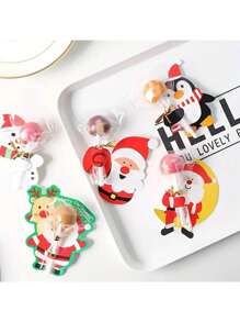 50pcs Christmas Lollipop Paper Cards, Santa Claus DIY Decorative Card Paper, Christmas, Thanksgiving, New Year Party Decoration, Gift Packaging, Party Favors, Festive Atmosphere Supplies, Outdoor Garden Decor,Christmas