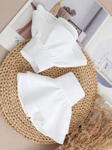 1 双白色双层喇叭袖口仿袖女款