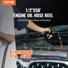 Fuel Hose Reel, 1/2" X 50', Extra Long Retractable Machine Oil Hose Reel, Spring Driven Auto Swivel Rewind, Heavy-Duty Carbon Steel Construction With Hose For Auto Repair, Industries, 2300 PSI - Multicolor - View 2