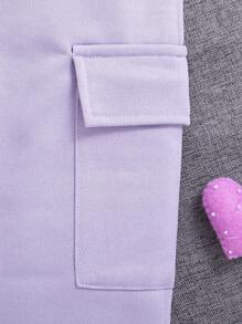 Tenue décontractée, sweat-shirt imprimé papillon pour fille et pantalon de couleur unie