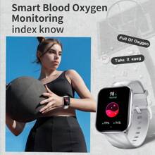 Reloj inteligente KUMI KU6 Meta IP68 resistente al agua de 1.96" con talla grande de 100 diseños de esfera exquisitos, con brújula, Bluetooth, detección de vitalidad y llamadas - Plateado - Ver 5