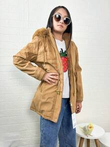 Women Winter Coats - 駝色 - 查看 2