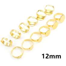 10 件 6-15 毫米 304 不锈钢戒指镶嵌空白底座适合 8-15 毫米玻璃凸圆形宝石 DIY 珠宝制作配件 - Ring blank base - 查看 15