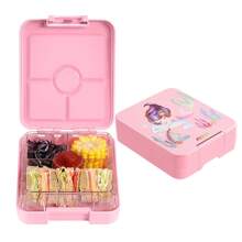 4-Grid Square Lunch Box, Suitable For Teenagers And School Staff, Cafeteria, Back To School Camping Picnic And Beach, Household Kitchen Goods, Microwave And Refrigerator Safe - Single Buckle Lunch Box - View 3