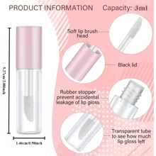 2pcs/Set 3ml Portable Empty Clear Mini Lip Gloss Tube Refillable Lip Balm Gloss Lipstick Containers For Women DIY Makeup Bottles