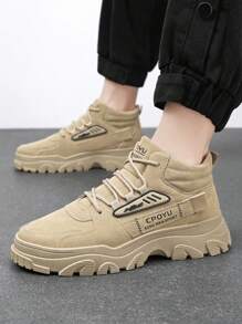 Men's Spring High Top Waterproof Anti-Slip Boots, Cargo Outdoor Hiking Thick Sole Booties