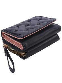 Woman Card Holder Small Ladies Purses Mini Clutch Card Holder Trifold Short Purse Wallet Small Pink