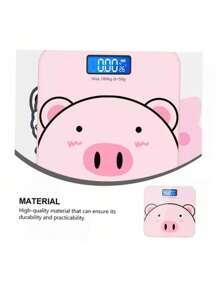 Báscula De Peso Corporal,Báscula digital para peso corporal para personas, recargable por USB, LCD fácil de leer, báscula de baño,Báscula de baño con diseño de cerdo, Básculas digitales de vidrio endurecido, Electrónicas inteligentes - Rosa - Ver 6