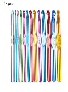 12pcs Modern Random Color Crochet Hook, Zinc Alloy Crochet Kit For DIY - Multicolor - View 8