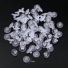 beadia 100 个带背垫的耳塞 - 牢固的下垂耳朵支撑 - 透明软橡胶耳塞 - 耐用舒适的设计 - 多种款式和尺寸