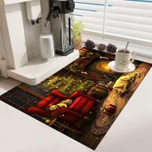 1pc, Home Decor, Christmas Decor, Night Before Christmas Print Draining Mat, New Absorbent Kitchen Counter Drying Pad, Kitchen Utensil Drying Mat - Dish Mat, Soft Diatomite Non-Slip Quick-Dry Mat, Suitable For Kitchen Counter, Suitable For Espresso Machines & More