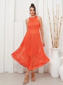 Women Sweater Dresses - Papaya - View 1