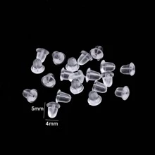 beadia 100 个带背垫的耳塞 - 牢固的下垂耳朵支撑 - 透明软橡胶耳塞 - 耐用舒适的设计 - 多种款式和尺寸