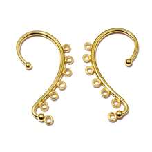 4pcs 60x36mm DIY Earrings Ear Cuffs DIY Jewelry Making Accessories Gold Silver Color Bridal Hair Combs Findings - 60x36mm - View 2