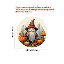 1 pieza, Calabaza estilo clásico de hombre mayor, artículo redondo de madera para Halloween, decoración del hogar, perforado previamente, plano, HD, apto para dormitorio, jardín, baño, garaje, hotel, cafetería, oficina, panadería - Multicolor - Ver 3